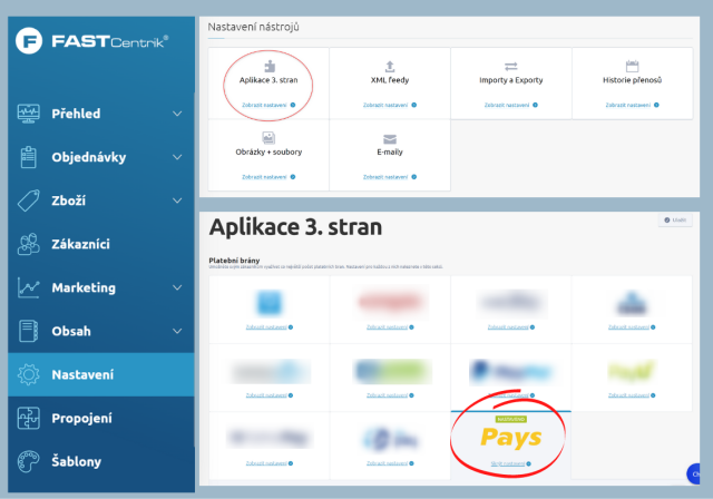 FastCentrik nastavení Pays
