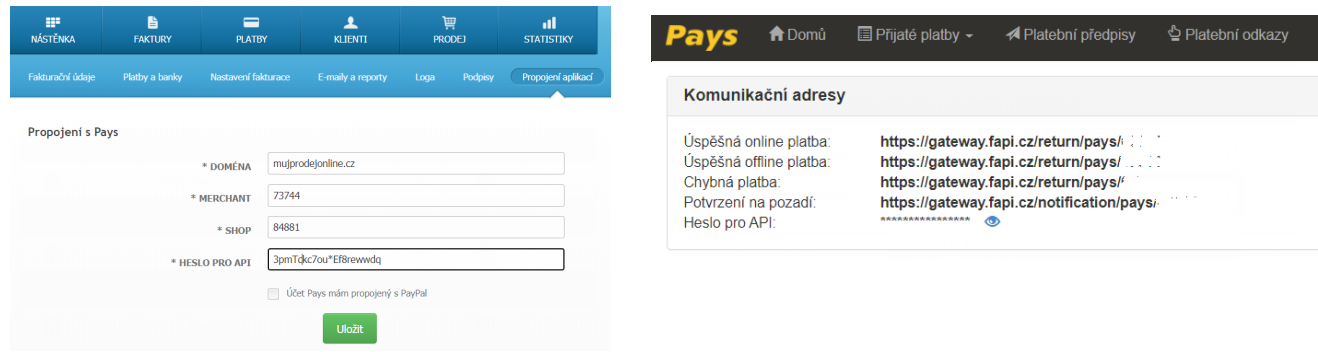 Nastavení plateb FAPI - Pays