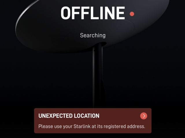 Starlink není mobilní a nelze jej používat mimo zemi, kde byl zakoupen.